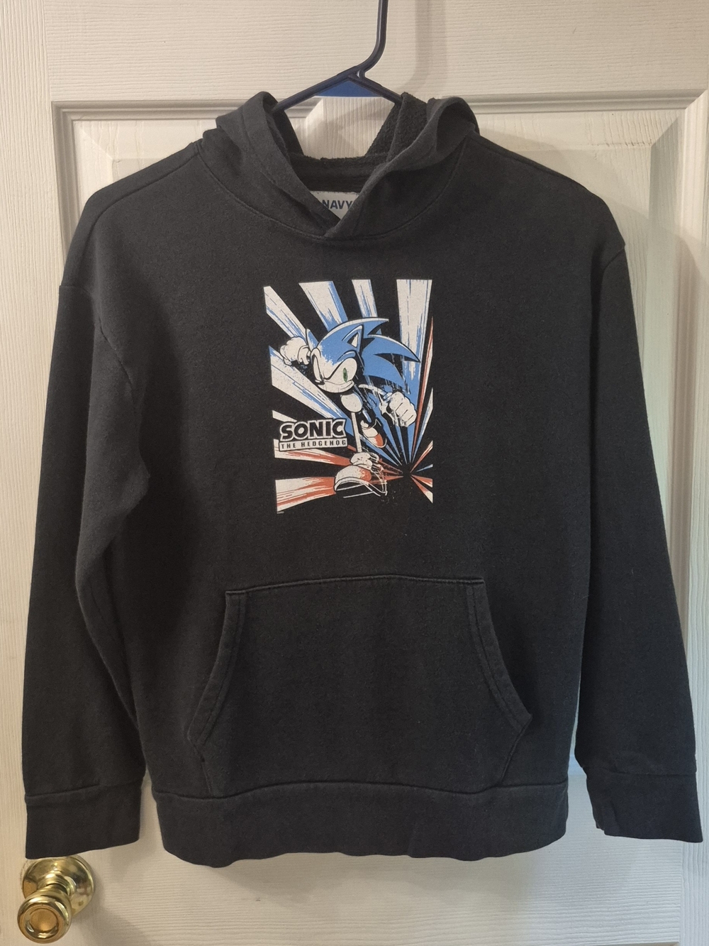 Sonic The Hedgehog Hoodie Old Navy XL (14-16) Black With Kangaroo Pocket